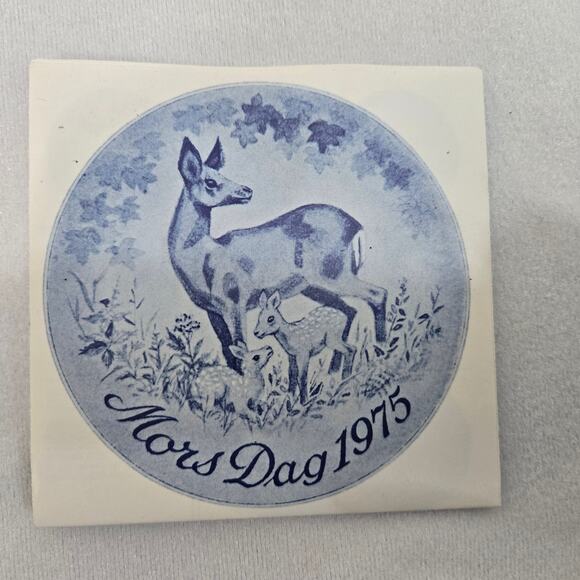 B&G 1975 Denmark Mother's Day Plate 9375 Deer & Fawn Mors Dag Vintage w/Box - Picture 4 of 10